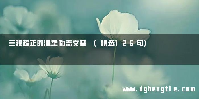 三观超正的温柔励志文案 (精选126句)